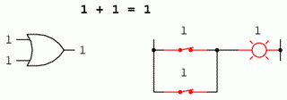 poarta logica SAU si comutatoare paralel (1 + 1)